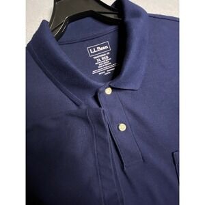 LL Bean‎ Mens Traditional Fit Polo Shirt Navy Blue XL Reg Pocket Cotton